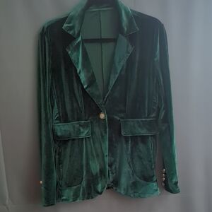 Green Velvet Blazer